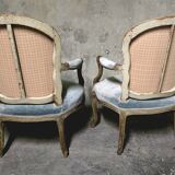 Pair of Louis XV cabriolet armchairs, 18th century