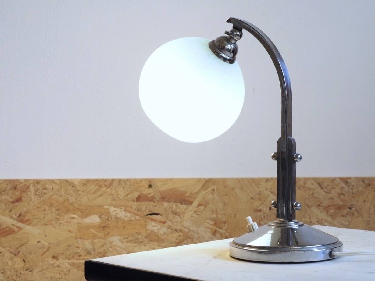 Lampe de chevet art deco/bauhaus clichy bleu
