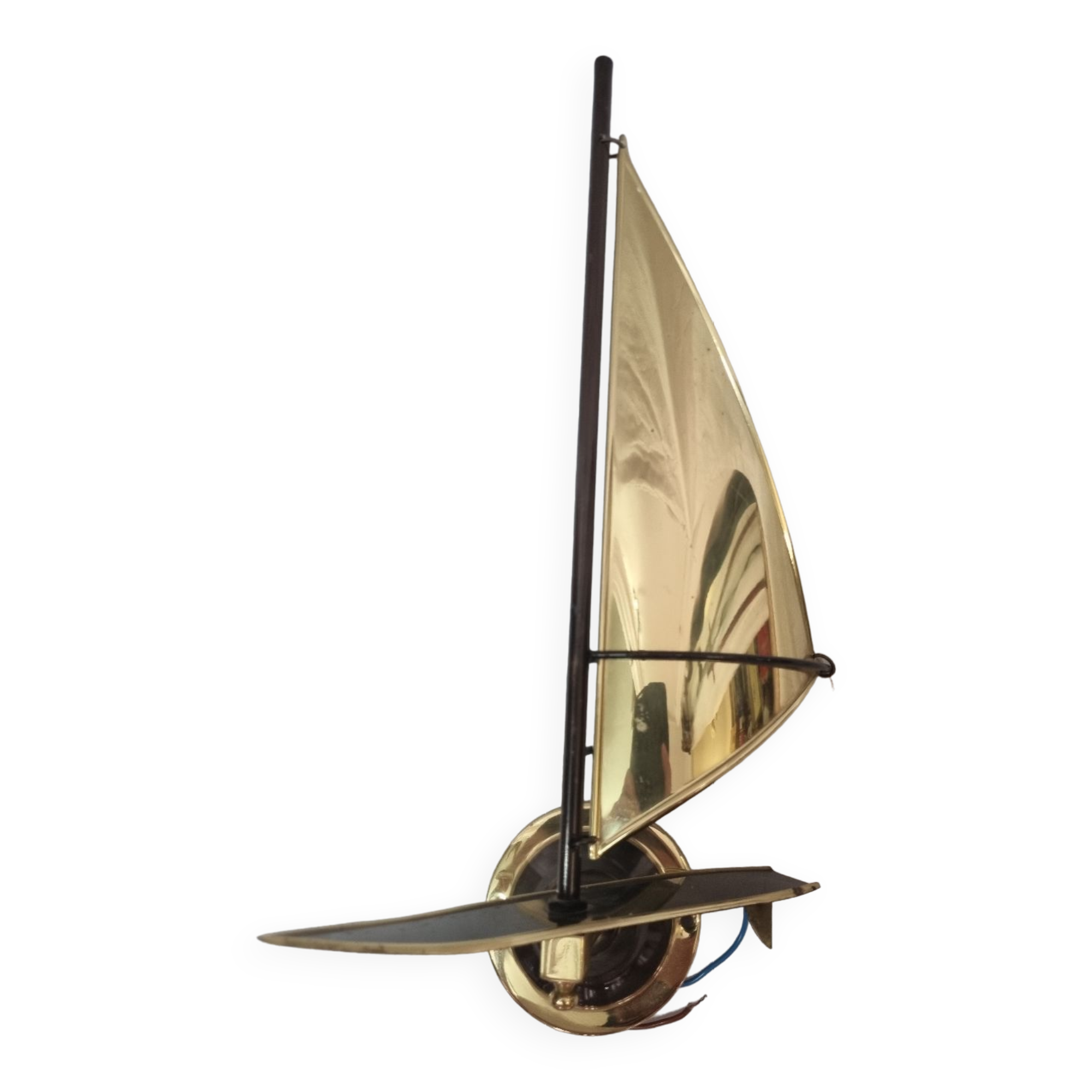 Brass windsurfing wall lamp