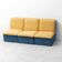 Vintage modular sofa with 3 elements in two-tone fabric – 1970s