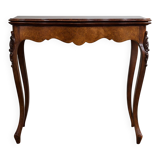 Table à jeux style Louis XV en marqueterie et acajou