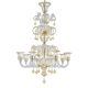 Ornate Murano Glass Rigadin Chandelier with Refined Gold Trimming
