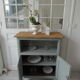 Vintage buffet green of gray, wooden tray