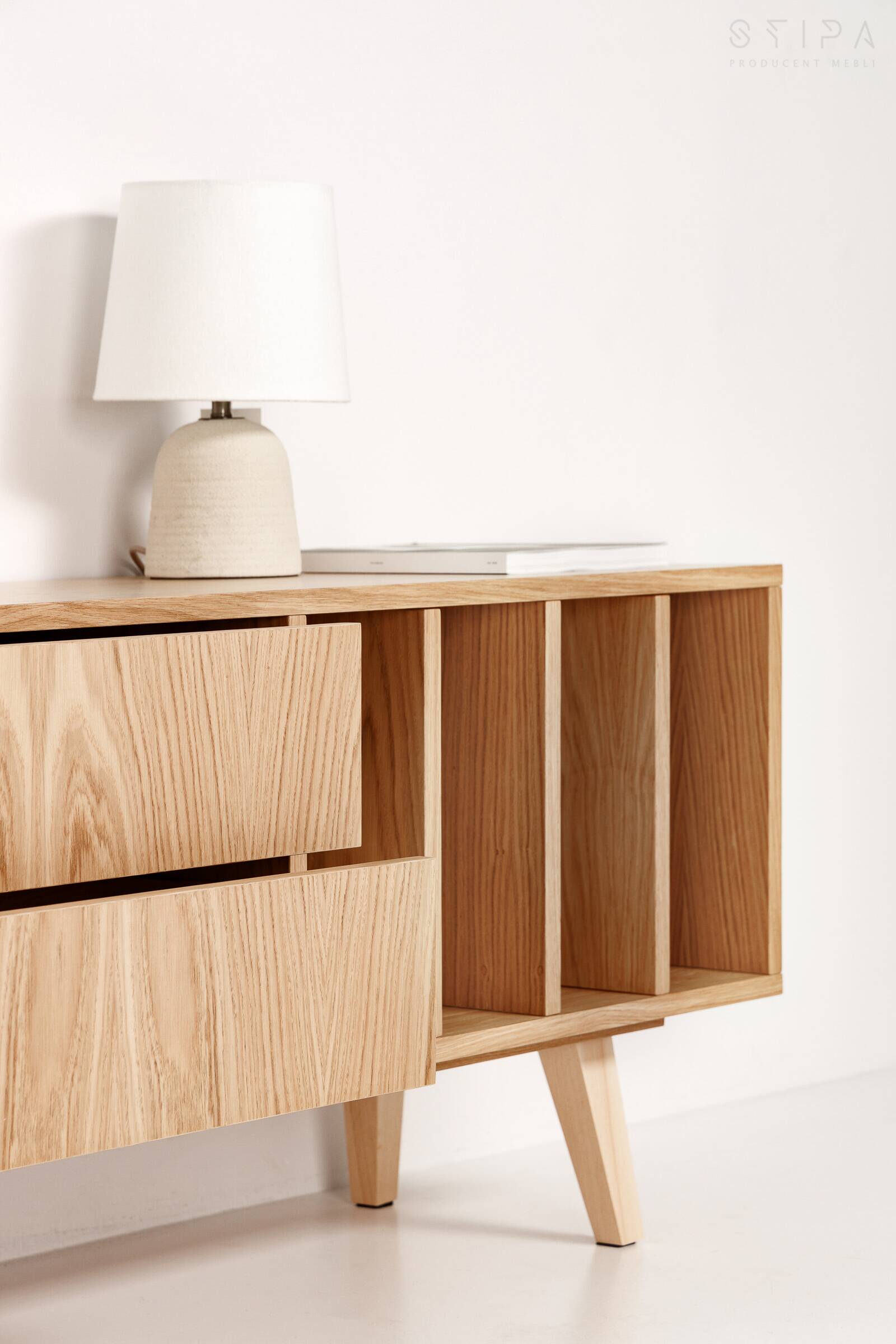 Vinyl Record Storage Cabinet Oak "Nolana"