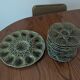 Oyster service Sarreguemines in barbotine – 12 plates + large bowl