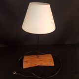 Wood and metal table lamp