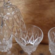 Set of 6 Arlequin red wine glasses in Reims crystal glass 1950