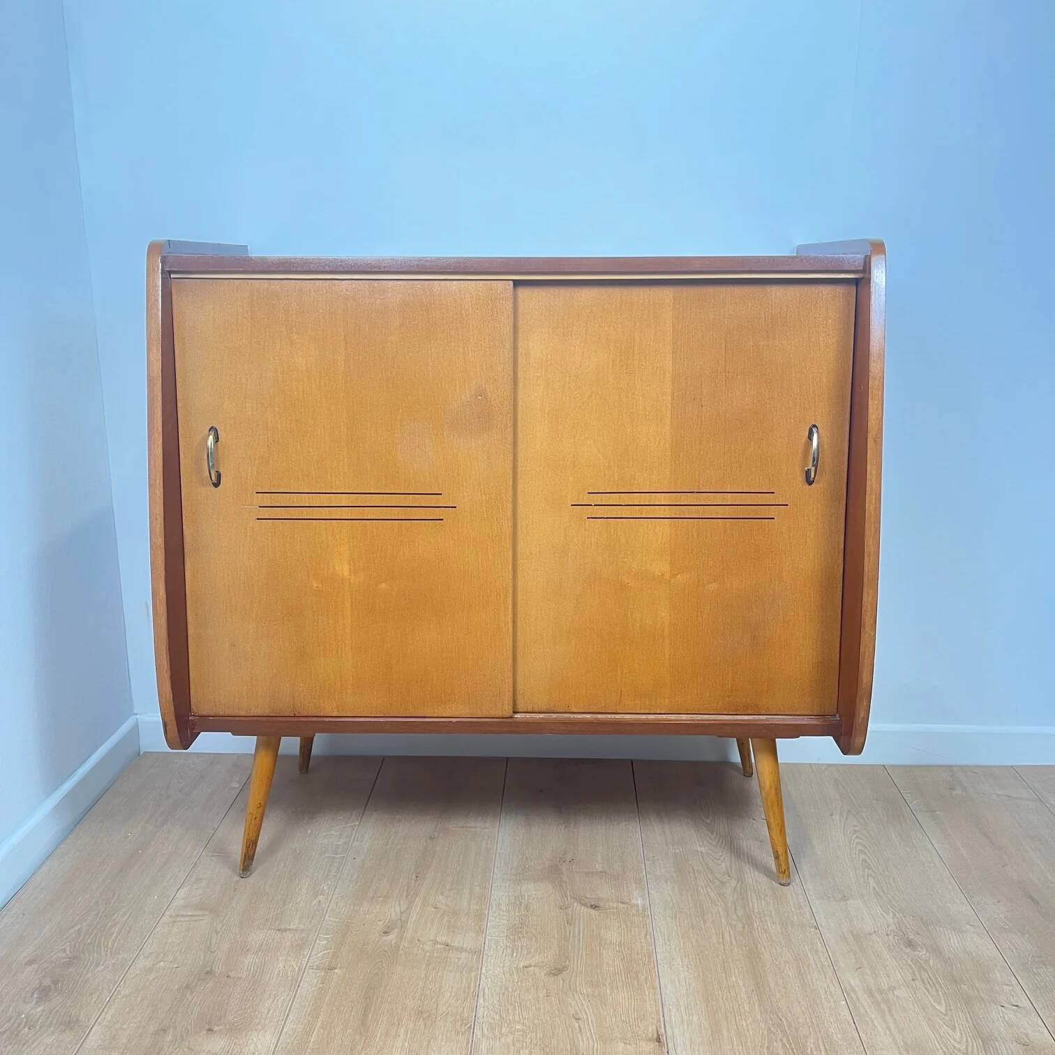 Meuble à chaussure vintage en bois, 1960
