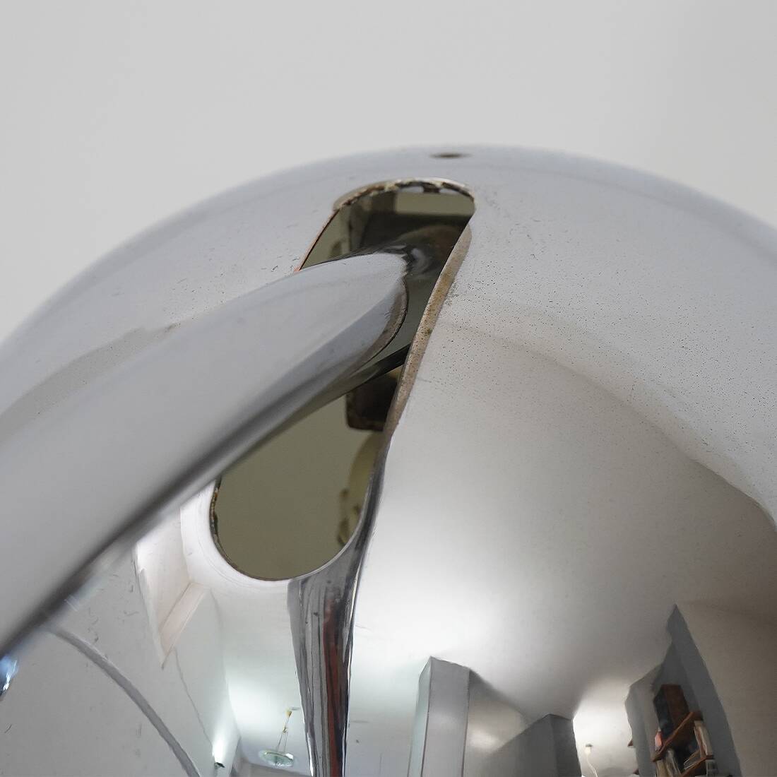 3-arm floor lamp in chromed metal, 1970s