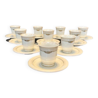 Art Deco Porcelain Coffee Service - Monograms - Rouard - Hutschenreuther