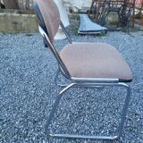 Vintage office chair with chrome base and fabric top