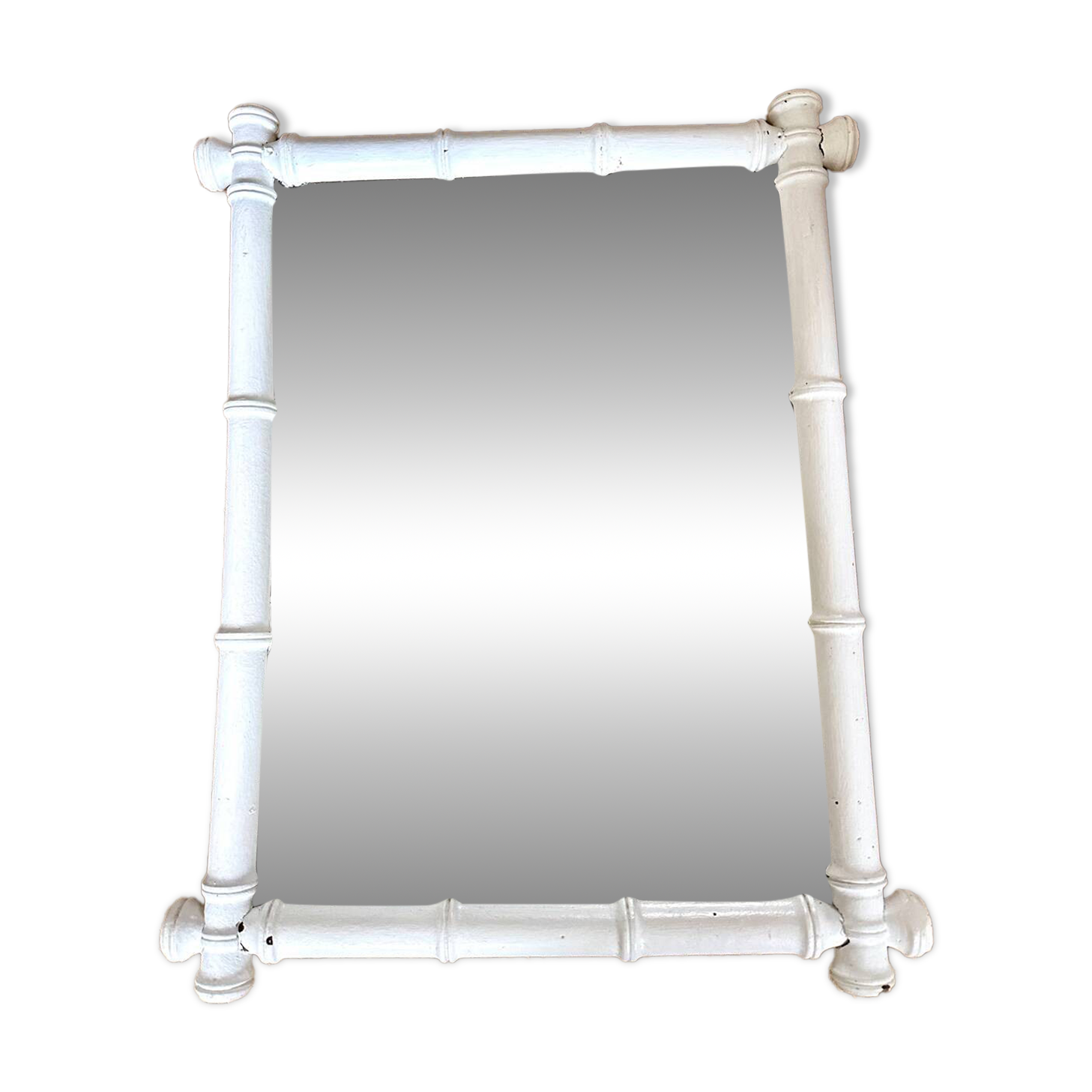 Large bamboo-style wooden mirror