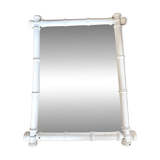 Large bamboo-style wooden mirror
