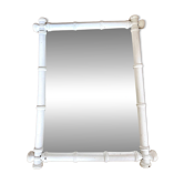 Large bamboo-style wooden mirror