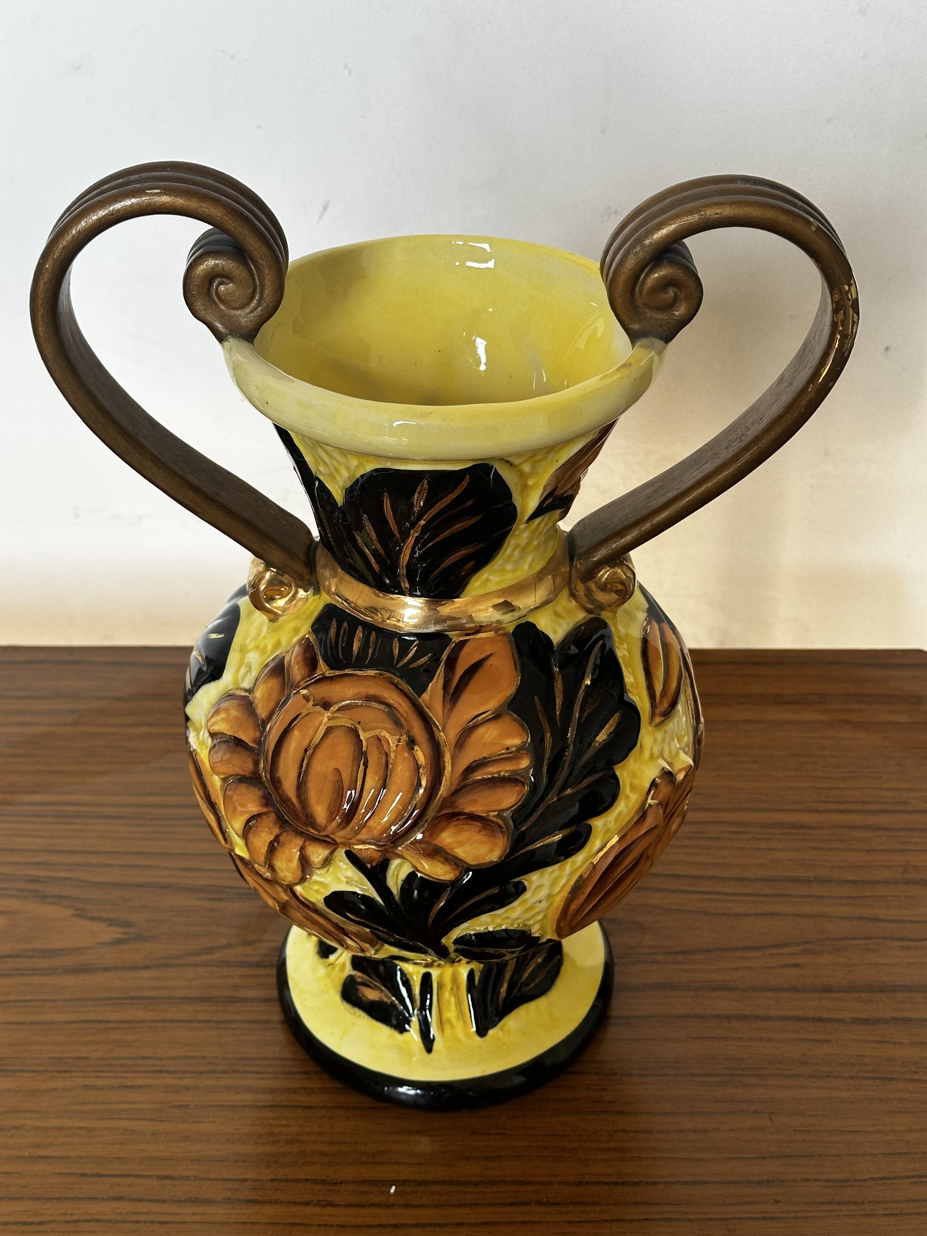Medici vase in Vallauris ceramic, signed JTF