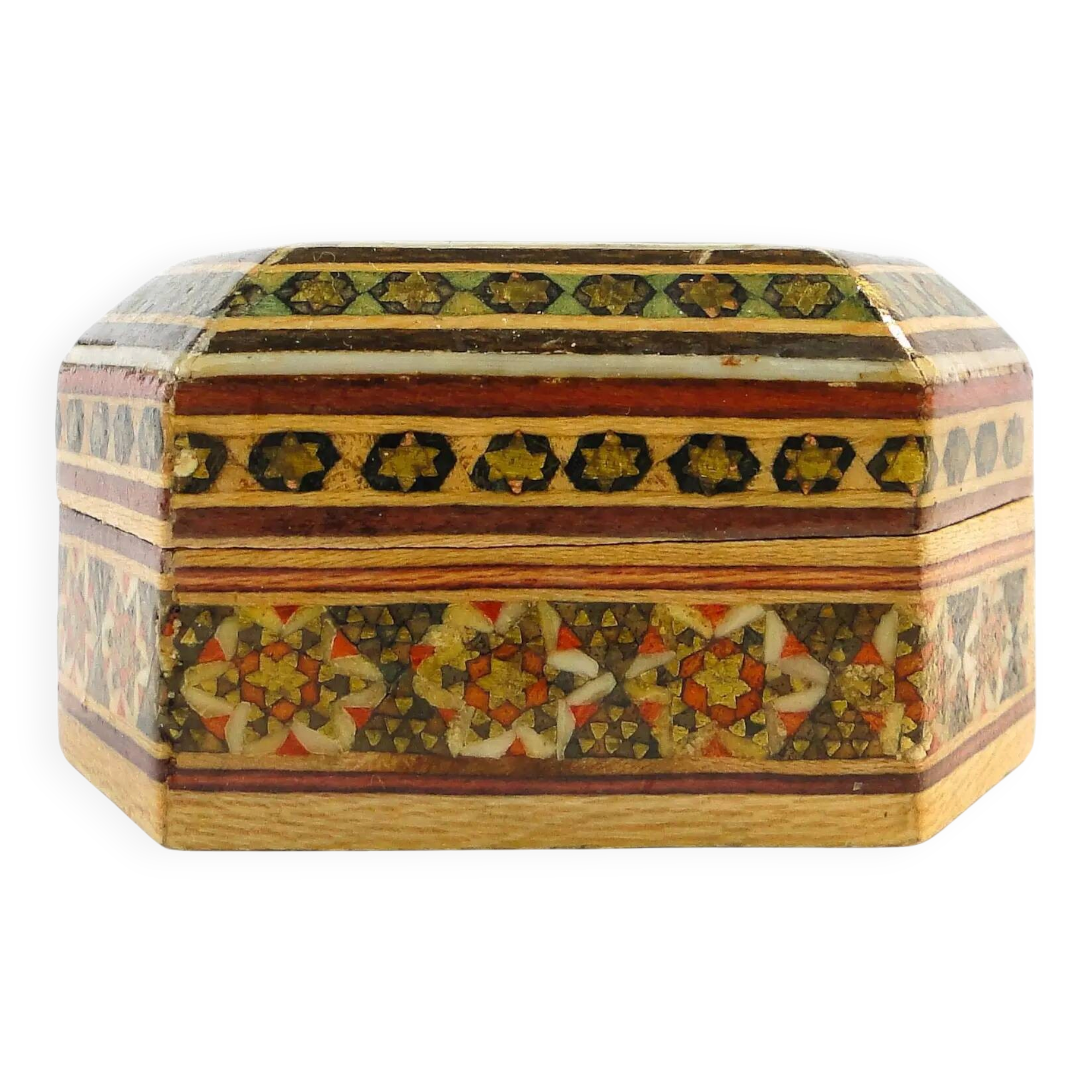 Oriental mosaic pill box, wood, Poland, 1970s