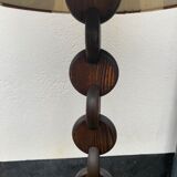Brutalist Carved Wood Floor Lamp