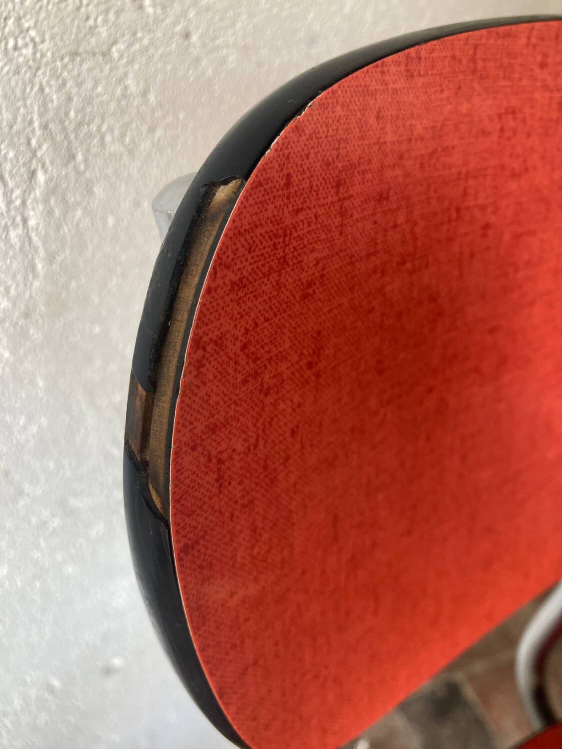 Red formica chairs