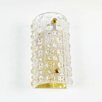 Scandinavian Crystal Glass Wall Light Venus Model by Carl Fagerlund for Orrefors & Lyfa, 1960s
