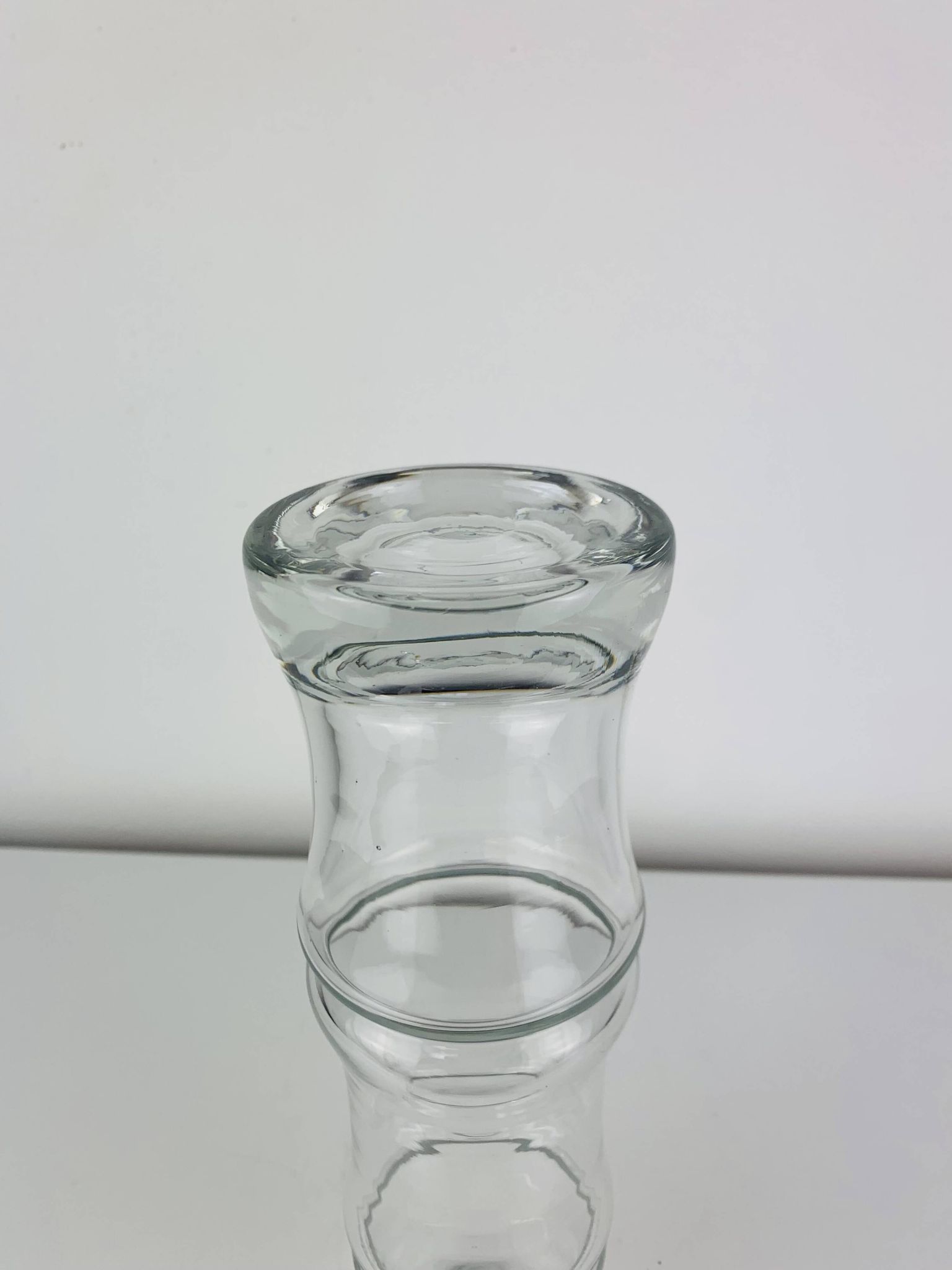 Vase vintage en verre en forme de bambou