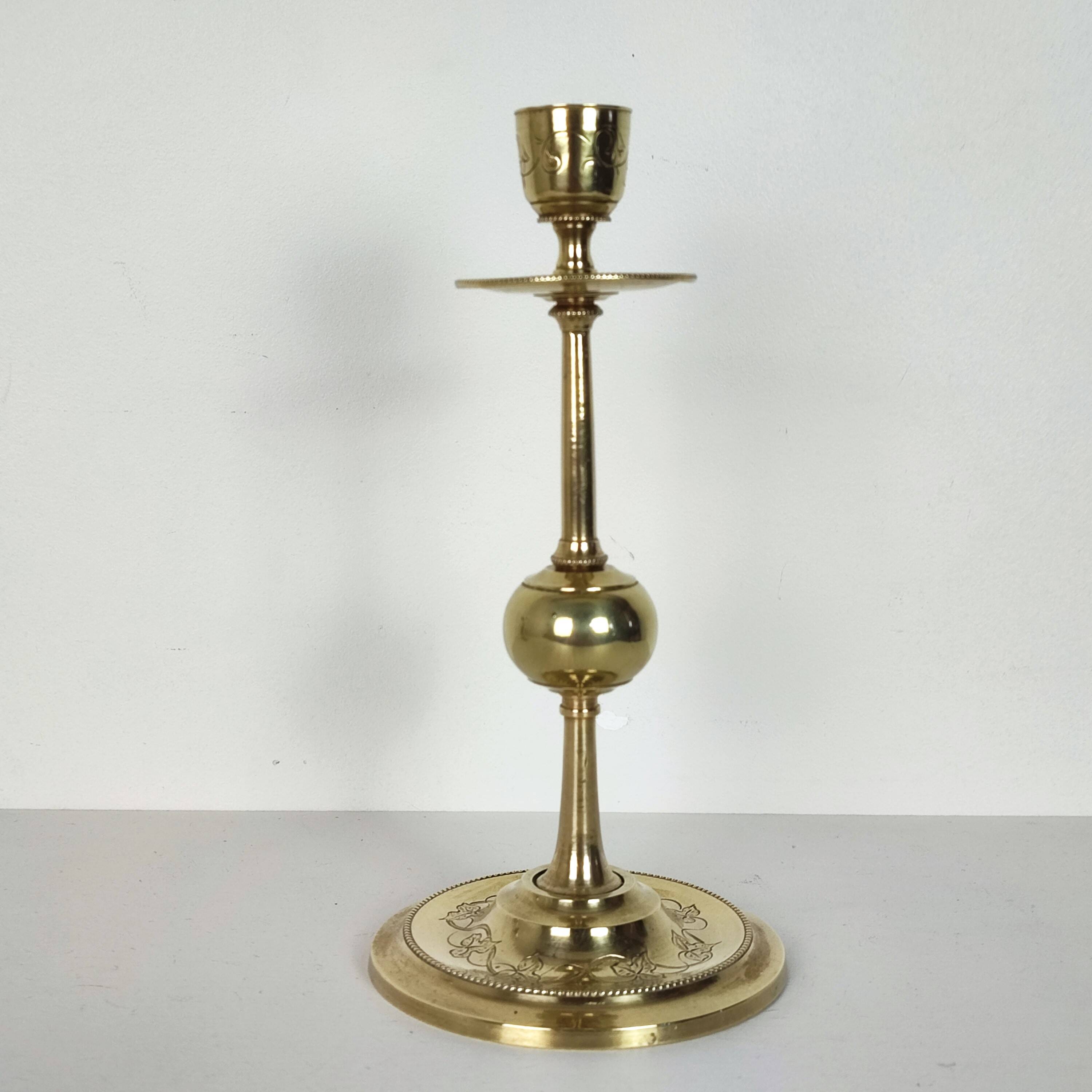 Pair of brass candlesticks