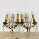 19th century Lyres wall lights in bronze, brass and glass pendants