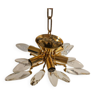 Gold crystal ceiling light