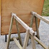 Wall display case from the 50s in solid blond oak