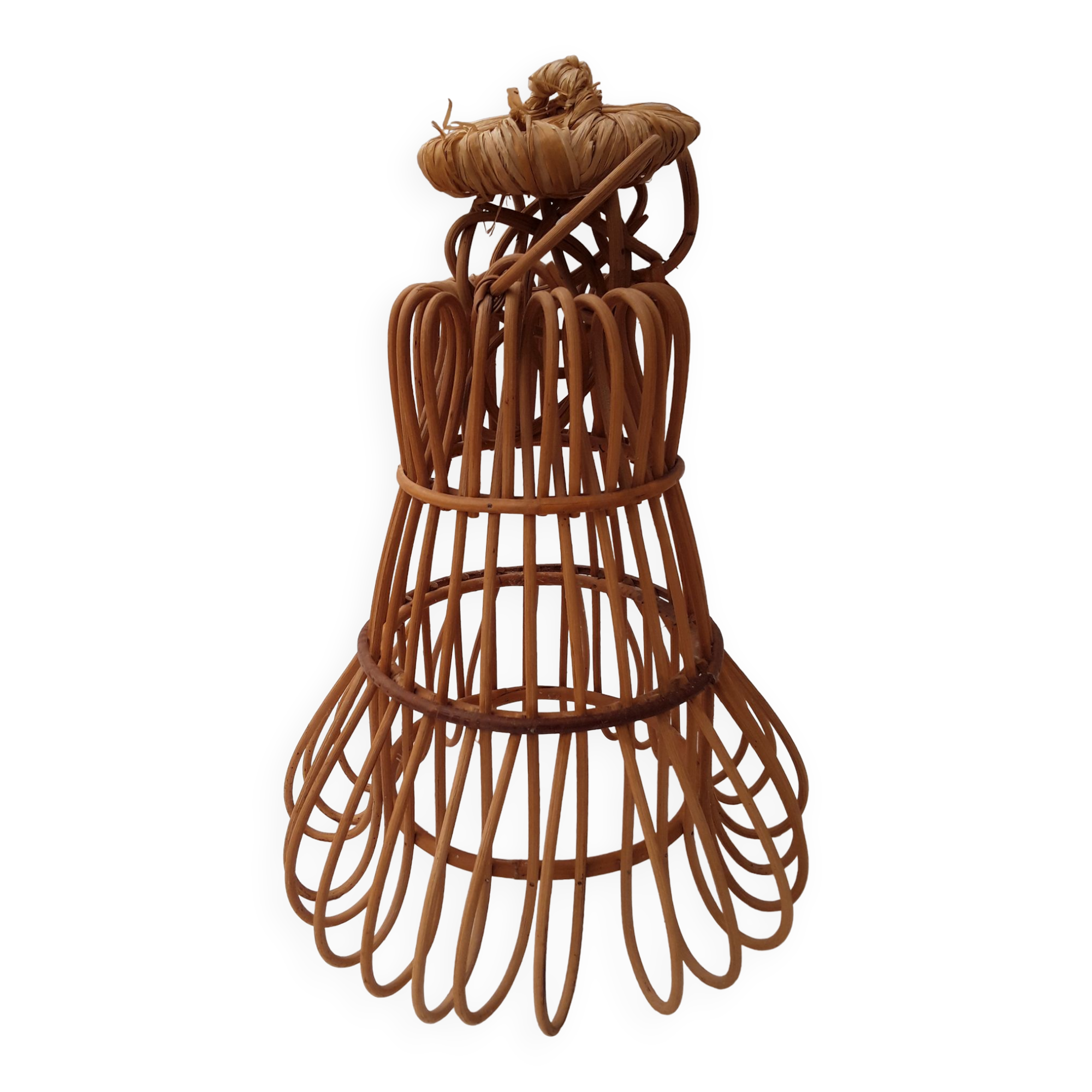 Vintage wicker pendant lamp