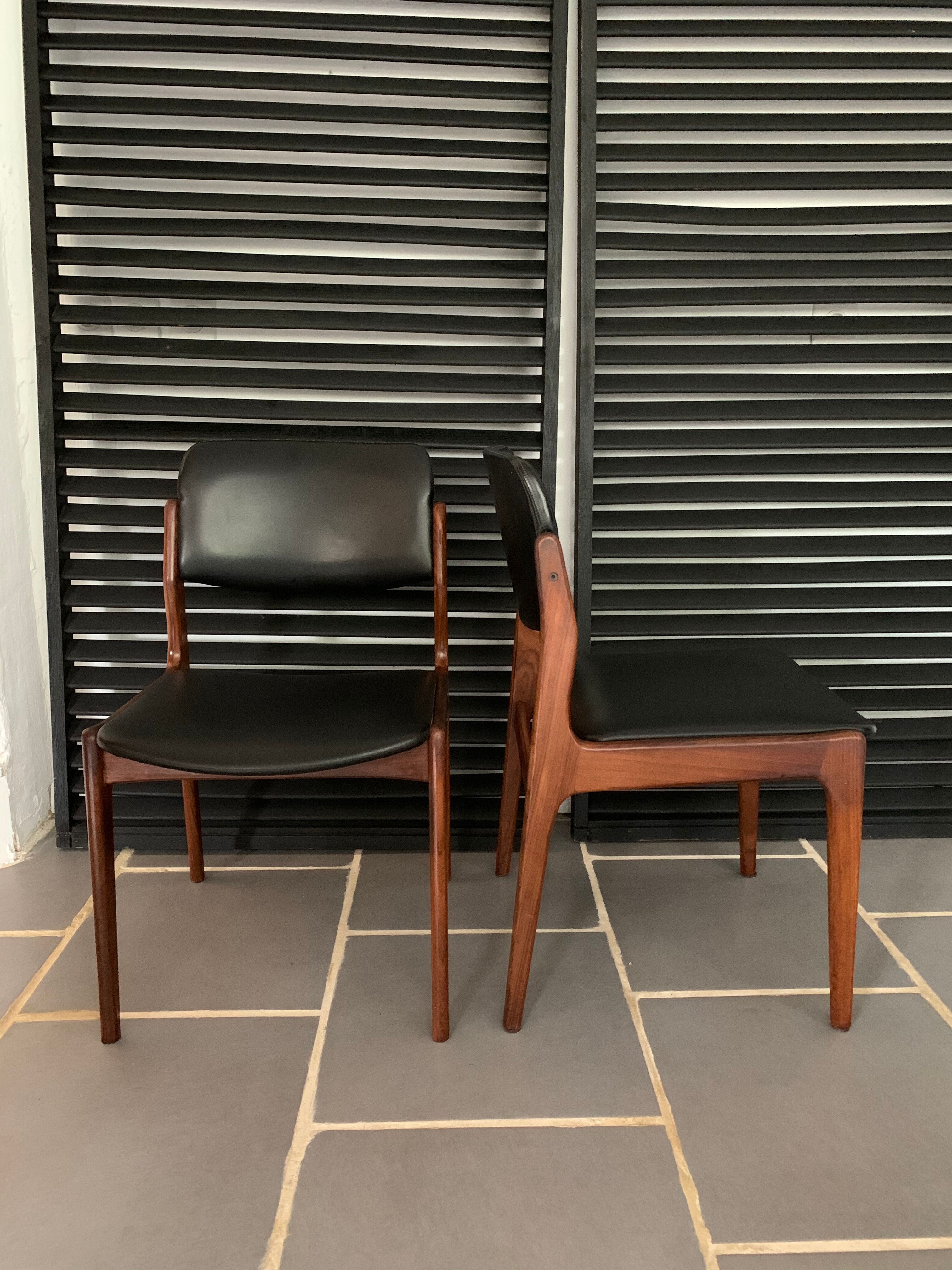 6 vintage mismatched Scandinavian teak chairs
