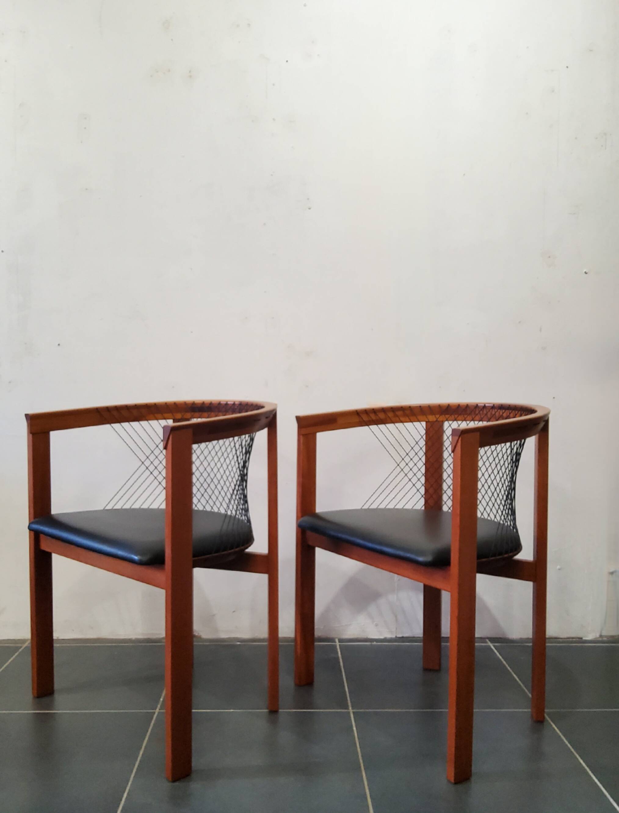 Scandinavian rope chairs by Niels Jørgen Haugesen for Tranekaer Denmark