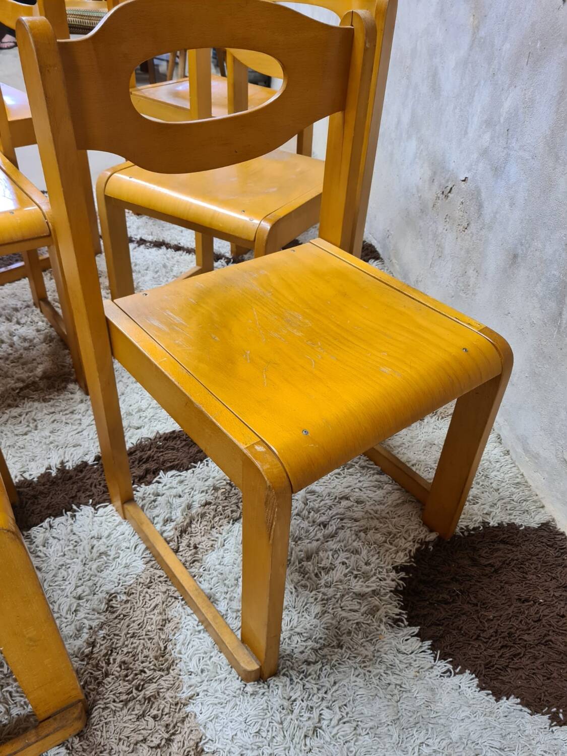 Set of 6 vintage sleigh chairs