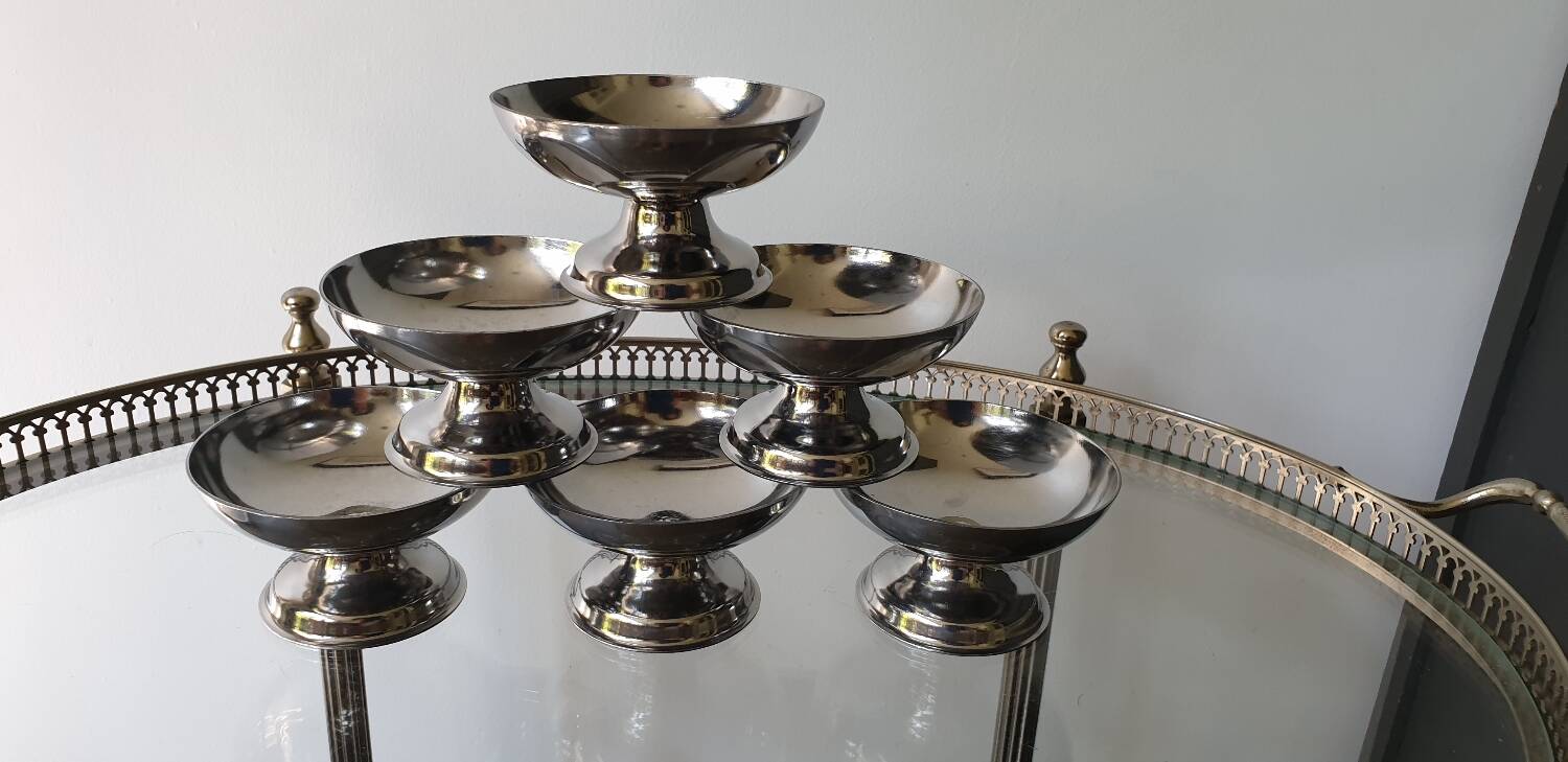 6 stainless steel ice cream cups