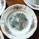 Dish and 12 plates Loux Obernai Sarreguemines Faience ancienne - Dessert service