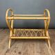 Rattan and glass end table 1960s