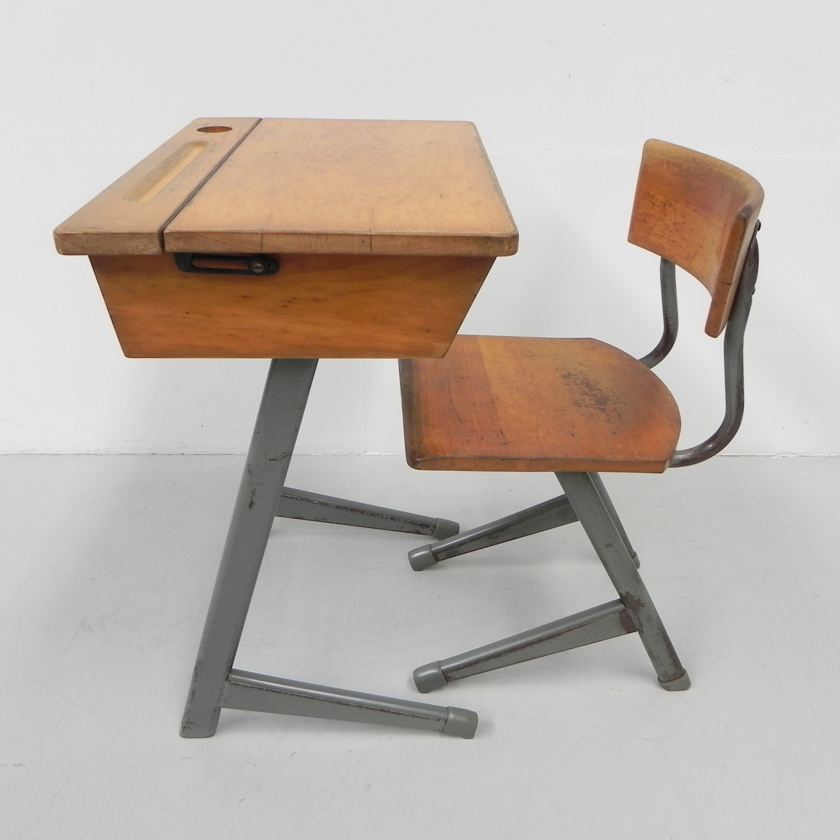 Desk and chair, industrial