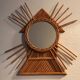 Antique vintage rattan mirror