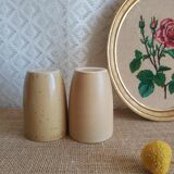 Lot de 2 timbales, verres en grès