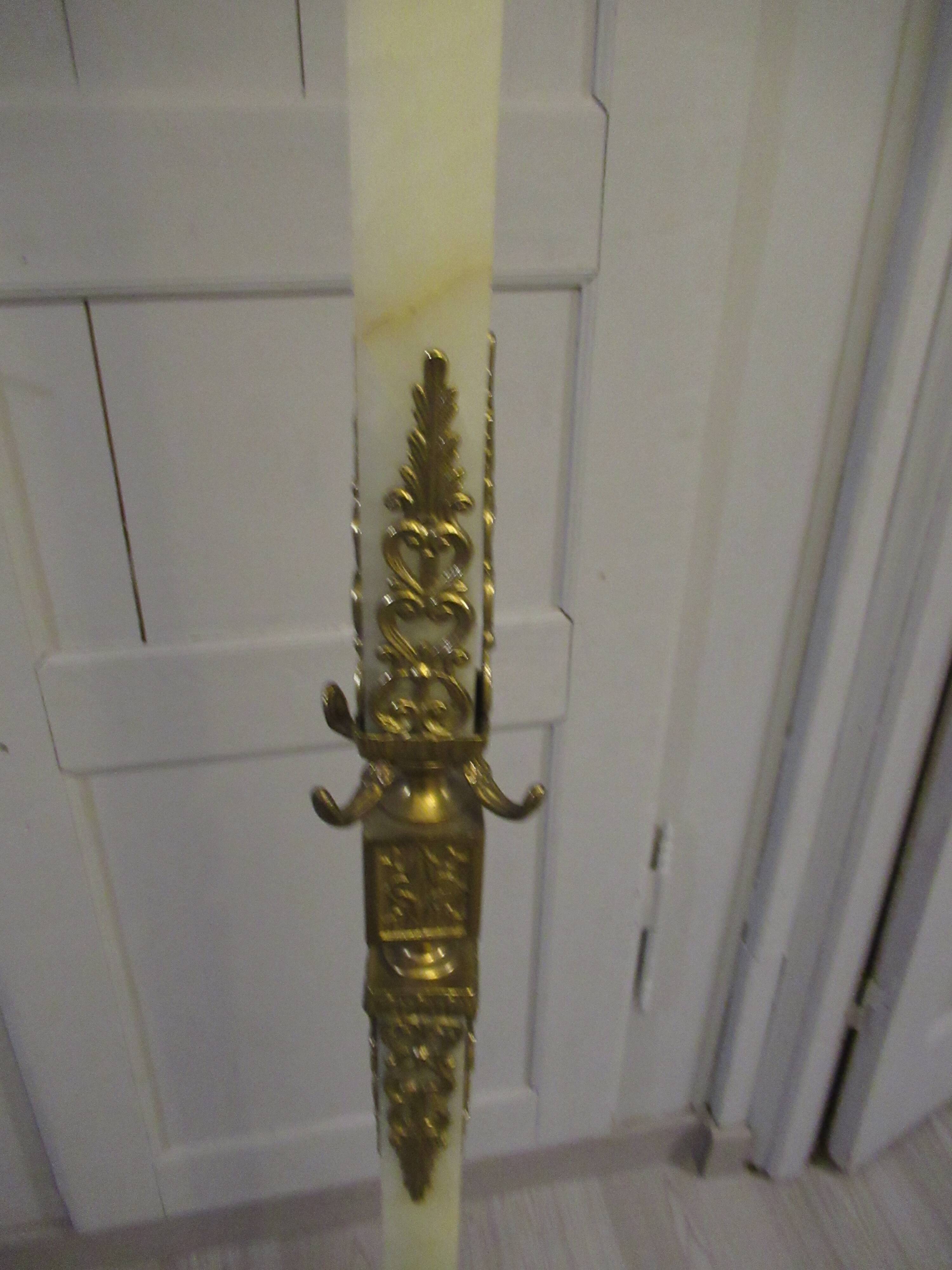 Standing coat rack in italian marble and vintage bronze from the 1960s