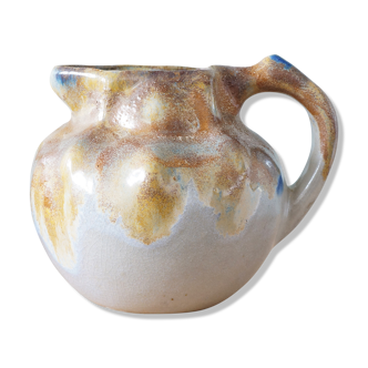 Art Nouveau pitcher in flamed stoneware, 20s