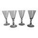 Set of 4 vintage engraved crystal port glasses 20th century