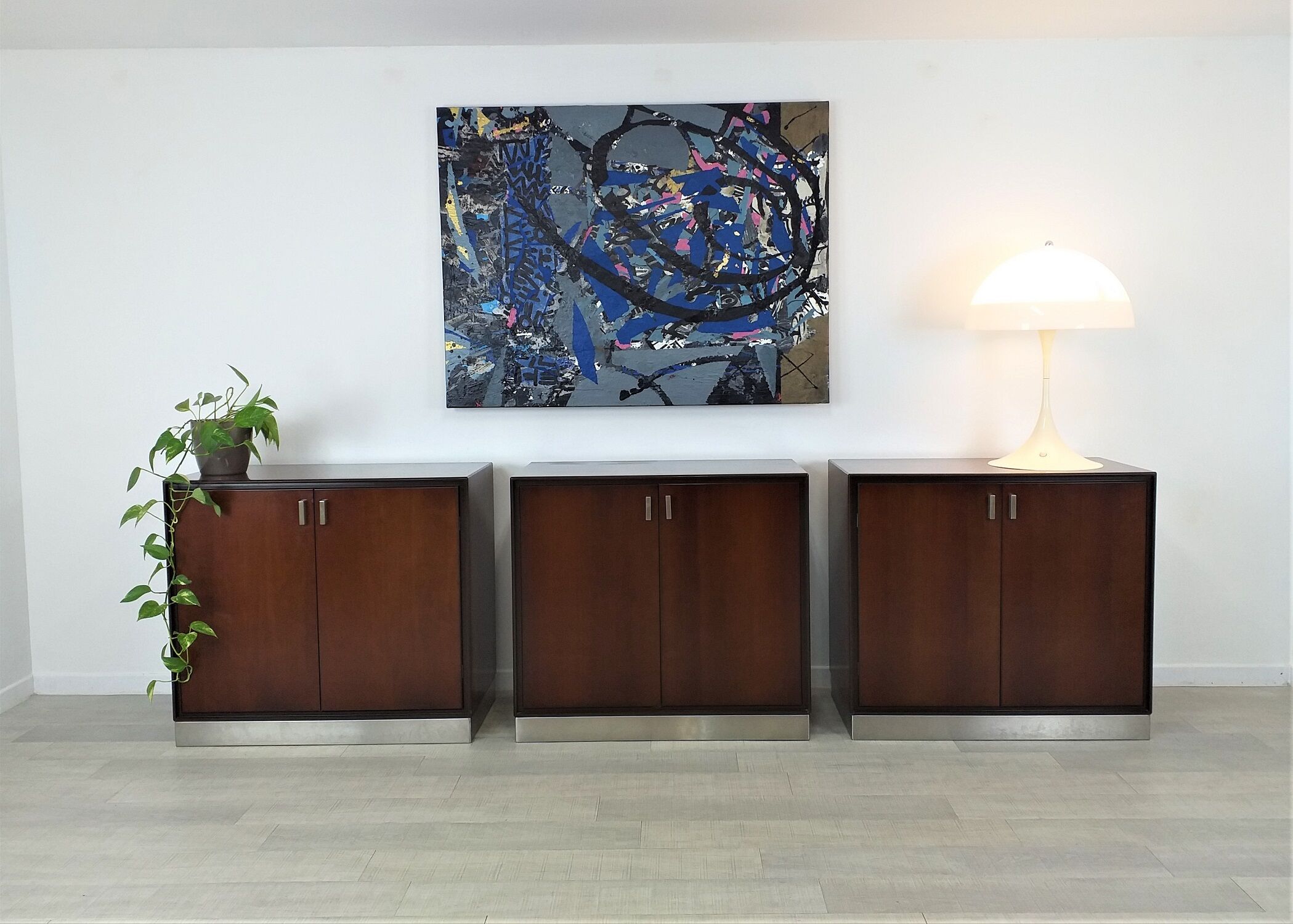 Commode buffet office storage rosewood Gianni Moscatelli vintage 70s