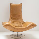 Wammes  cognac leather lounge chairs by Gerard Van Den Berg  for Montis 1978