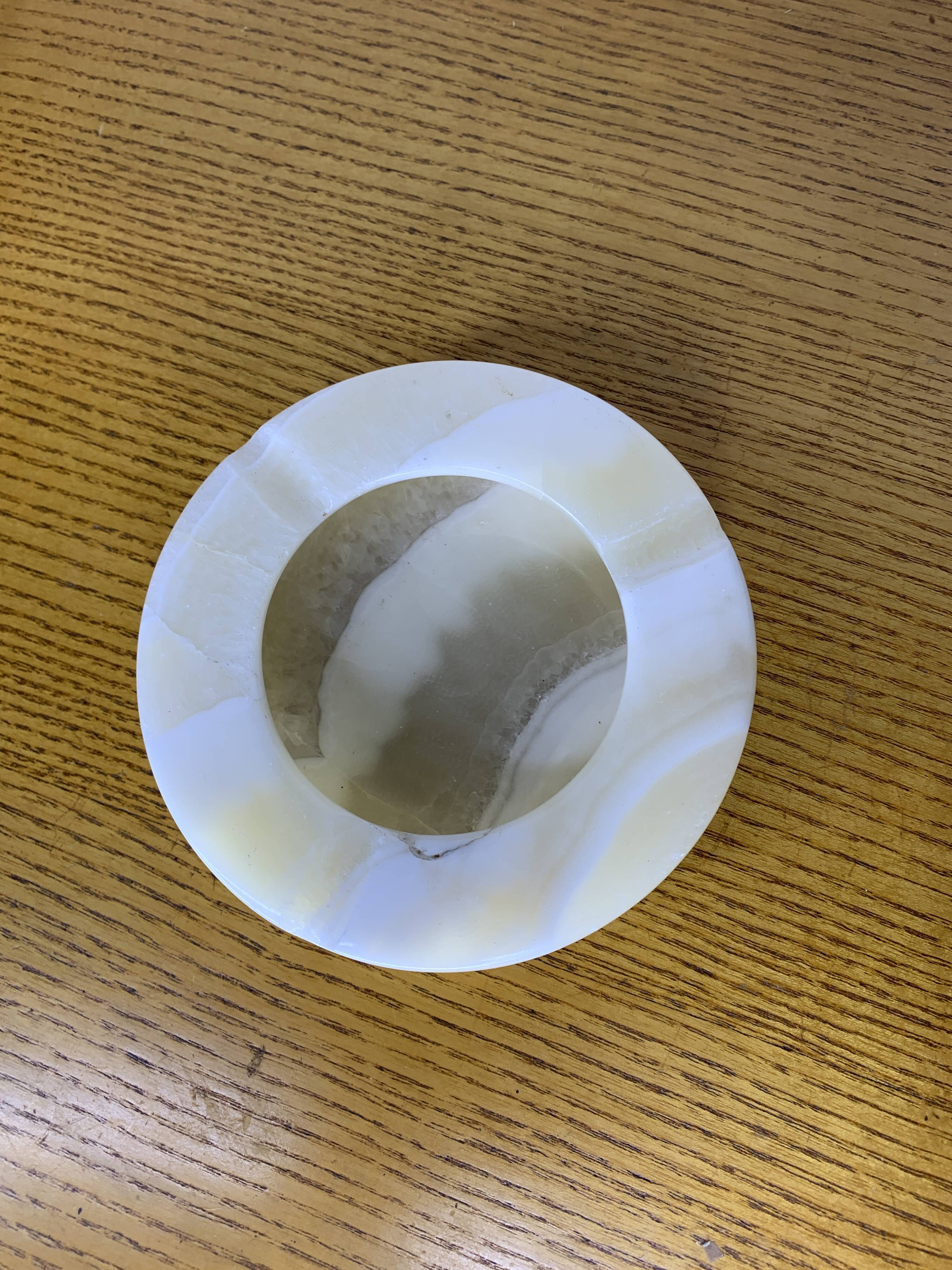 Vintage white marble ashtray