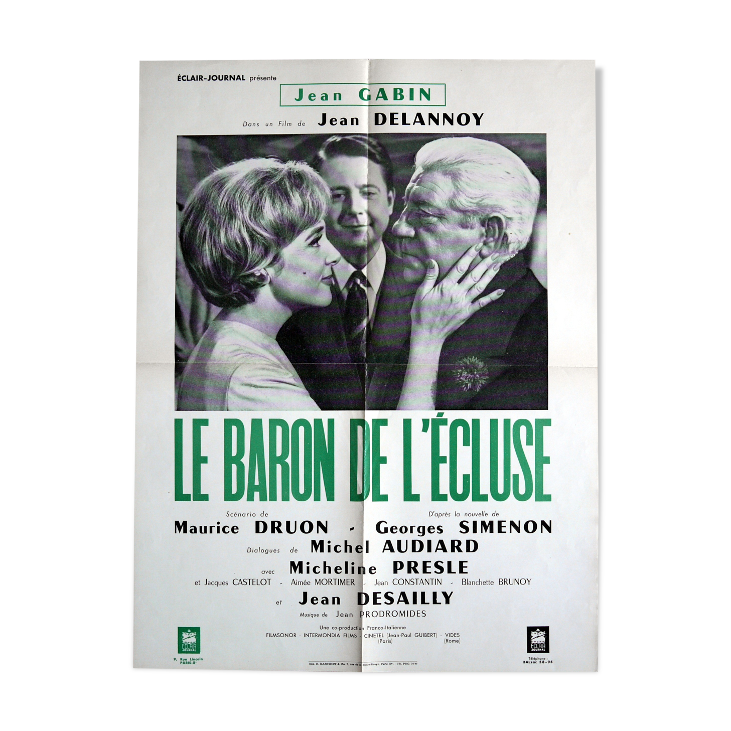 Original movie poster "The Lock Baron" Gabin, Audiard, Simenon