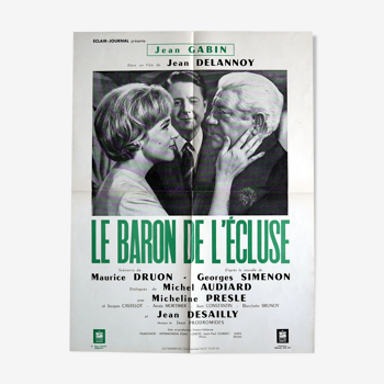 Affiche cinéma originale "Le baron de l'écluse" Gabin, Audiard, Simenon