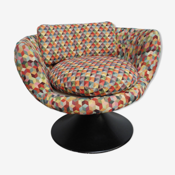 Fauteuil pivotant 360° vintage année 1970