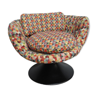 Fauteuil pivotant 360° vintage année 1970