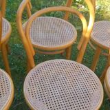 Set of 6 caned bistro chairs