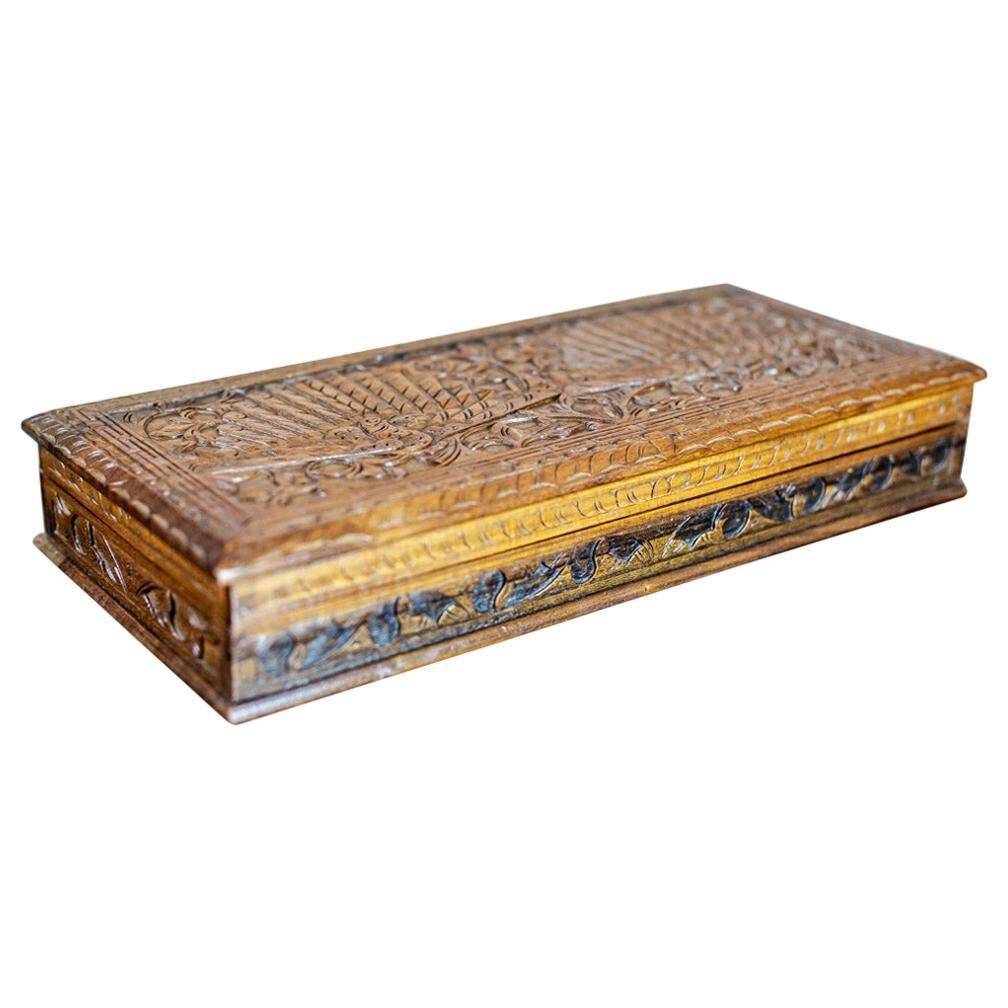20th Century Indonesian Carved Coffret, 1930s